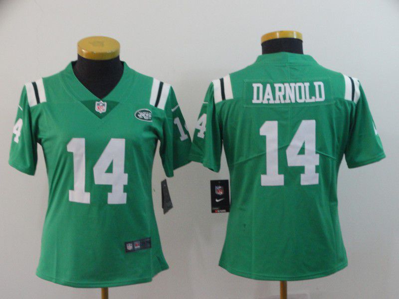 Women New York Jets #14 Darnold Green Nike Vapor Untouchable Limited Playe NFL Jerseys